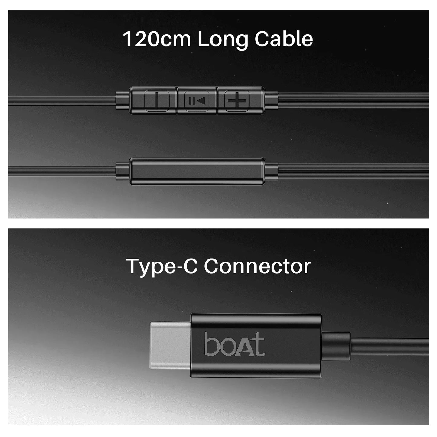 boat Bassheads 90C Type C Earphone Black