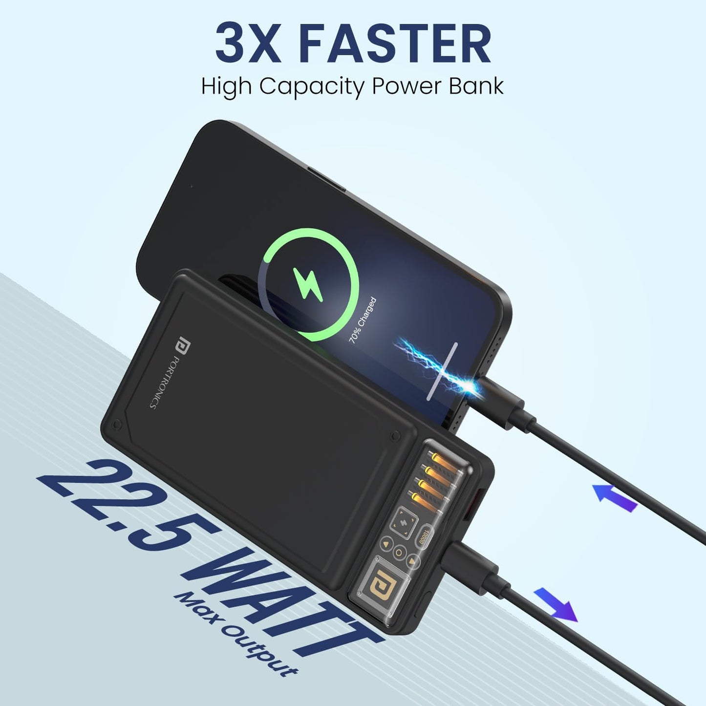 Portronics Luxcell C 10K 10000 mAh 22.5W Fast Charging Power Bank