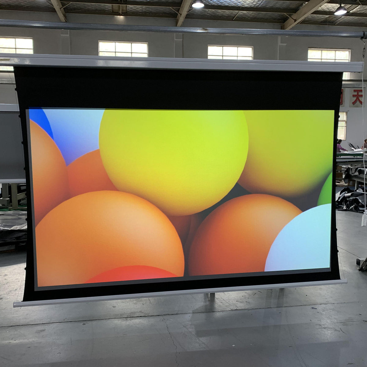 133 INCH Motorized Tab Tension ALR Projection Screen for 16:9 Long Throw Projectors Auto Control Electric Projector Screen