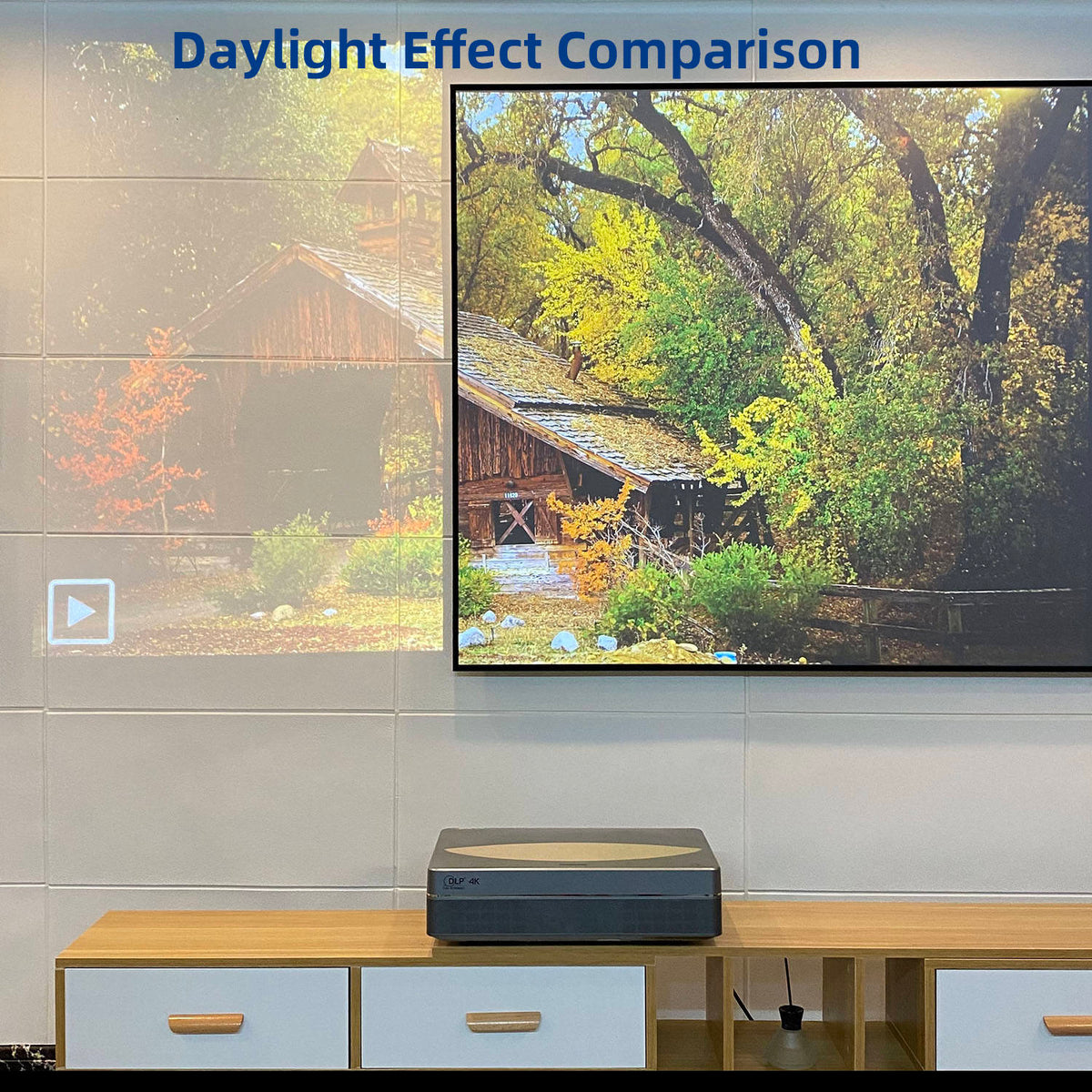 8K LT ALR Fixed Frame Projector Screen for Home Use Portable Desig 100 Inch ALR Fixed Frame 16:9 Portable