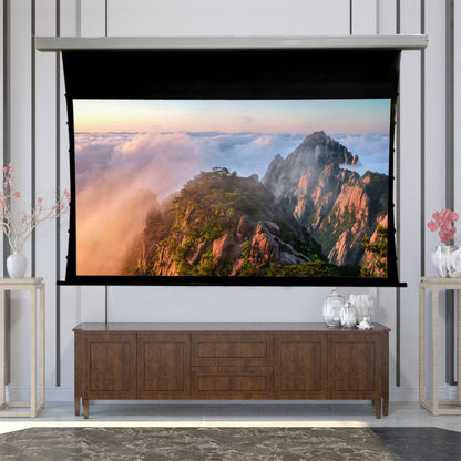 133 INCH Motorized Tab Tension ALR Projection Screen for 16:9 Long Throw Projectors Auto Control Electric Projector Screen