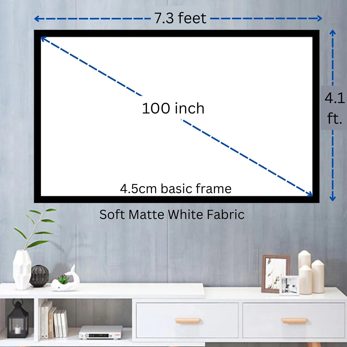 100 Inch 16:9 Basic Fixed Frame Projector Screen
