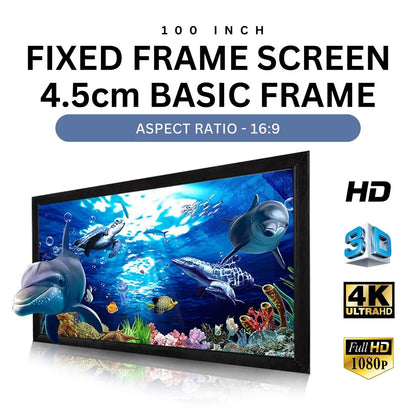 100 Inch 16:9 Basic Fixed Frame Projector Screen