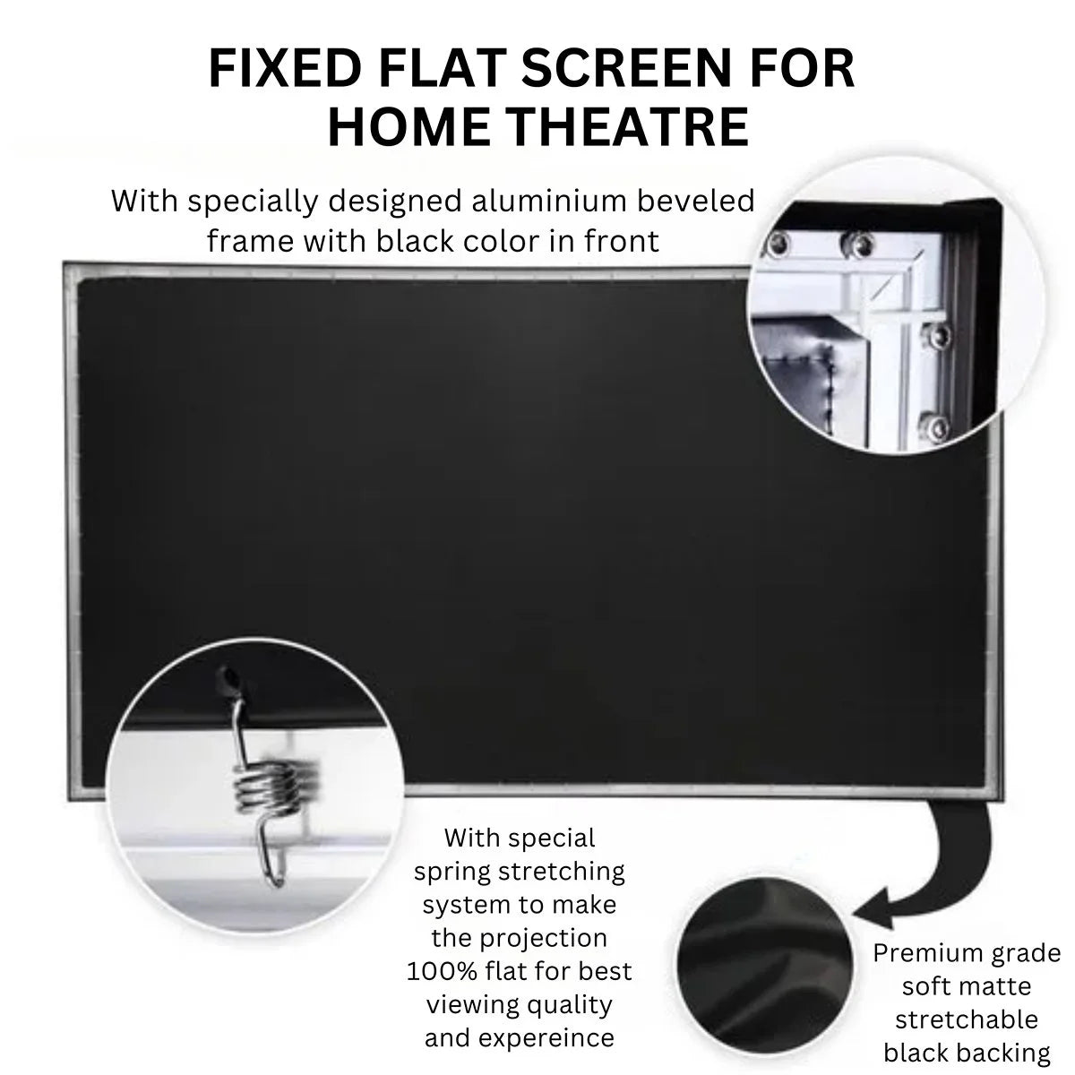 100 Inch 16:9 Basic Fixed Frame Projector Screen