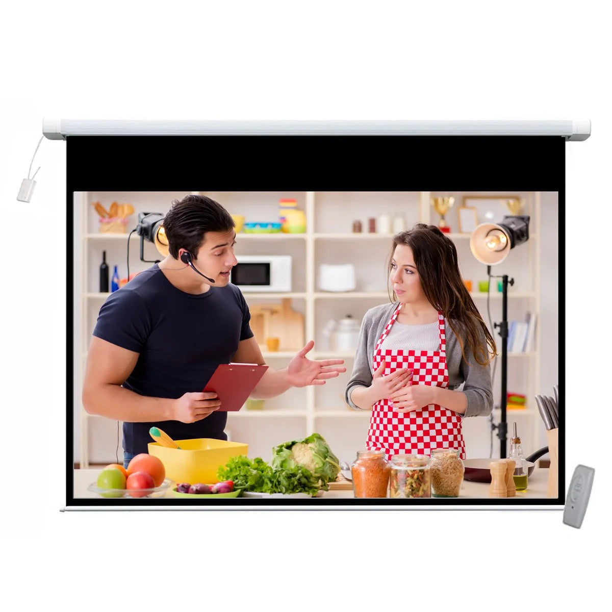 100 Inch 4:3 Electric + Remote Motorized Projector Screen