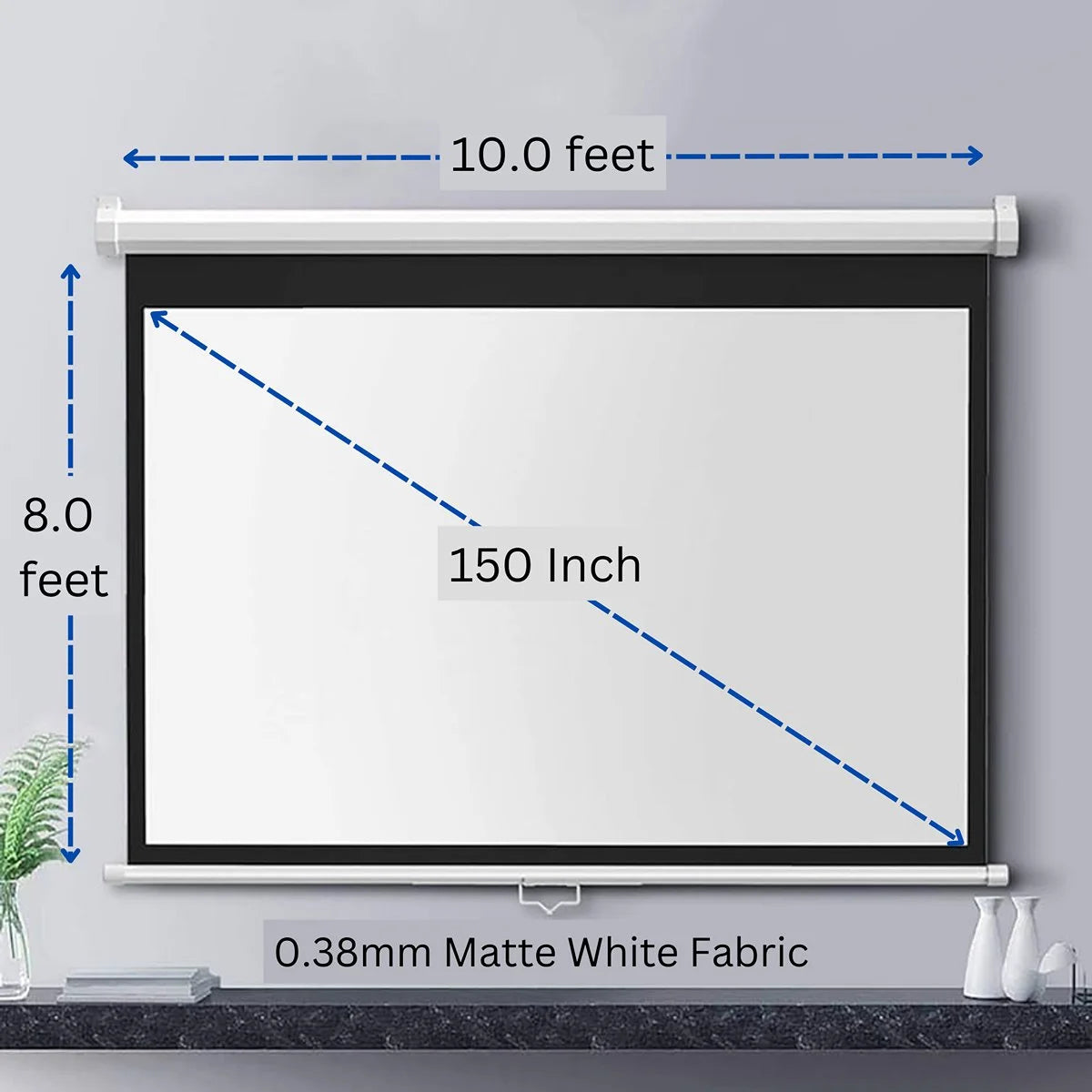 150 Inch 4:3 Pull Down Autolock/Instalock Projector Screen