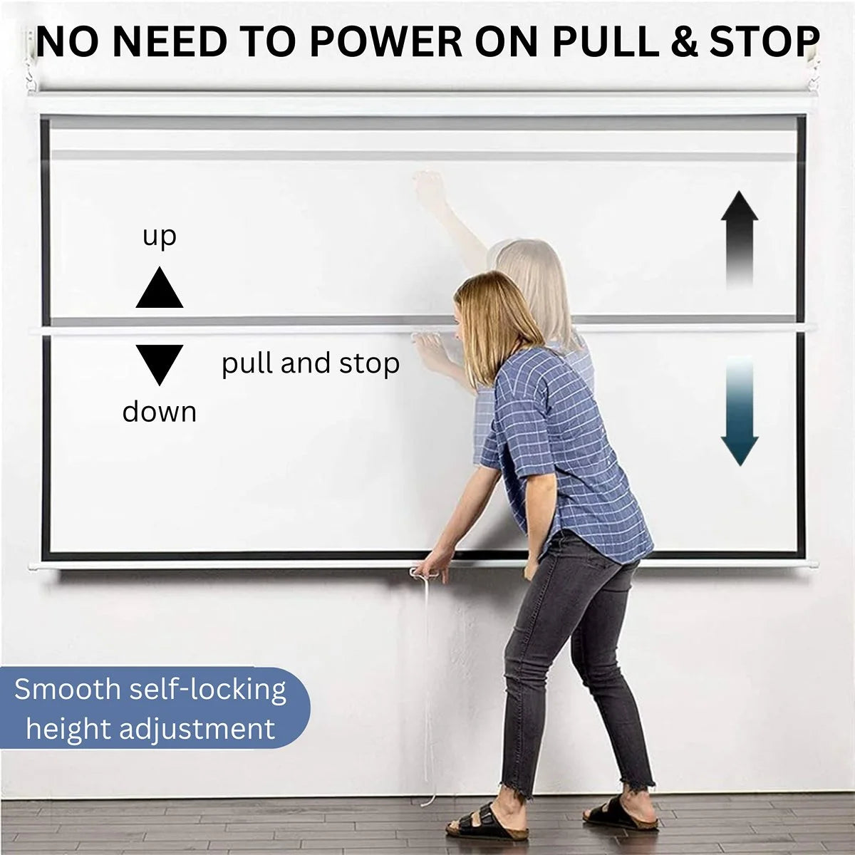 150 Inch 4:3 Pull Down Autolock/Instalock Projector Screen