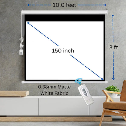 150 Inch 4:3 Electric + Remote Motorized Projector Screen