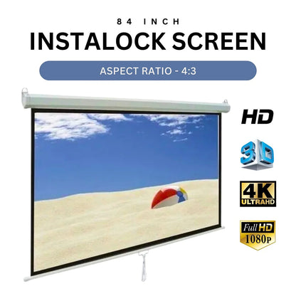 84 Inch 4:3 Pull Down Autolock/Instalock Projector Screen