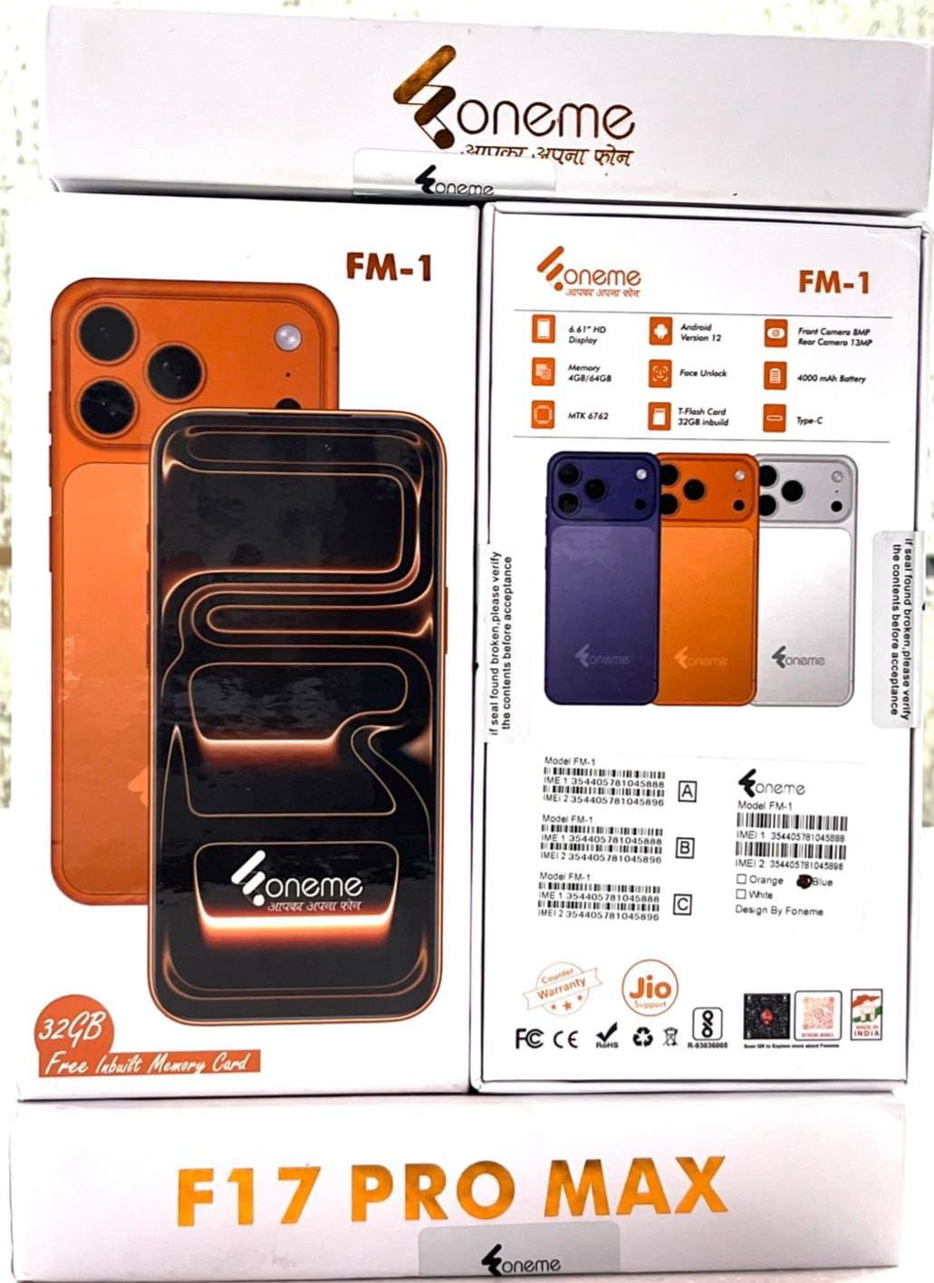 Foneme f17 pro max smart phone