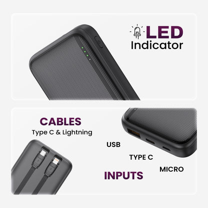 Evm Enconnect 3 in 1 22.5W Fast 10000 mAh Power Bank