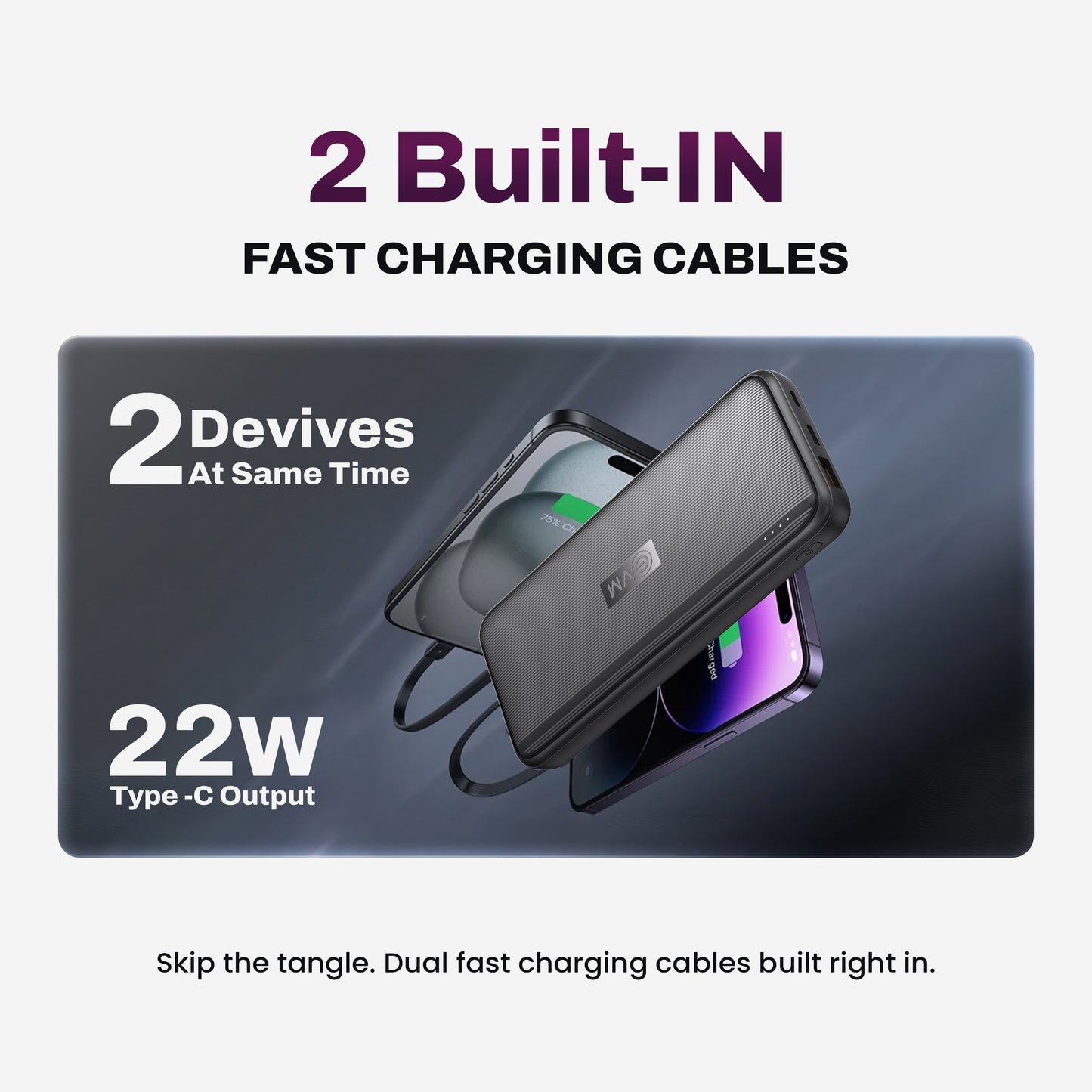 Evm Enconnect 3 in 1 22.5W Fast 10000 mAh Power Bank