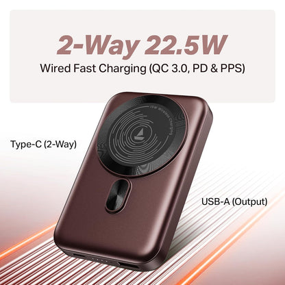 boat 10000 mAh Energyshroom PB331 Mag Safe Wireless Power Bank