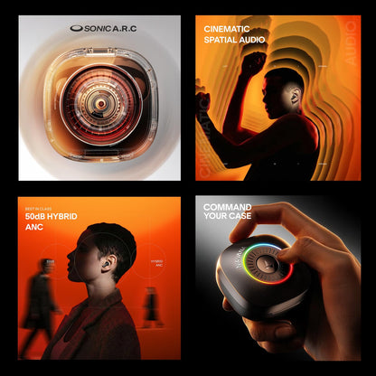 boAt 2026 Launch Nirvana Crown, SONIC ARC, LEDs, Haptic Feedback,50dB Hybrid ANC,Spatial Audio, 6 Mic ENx